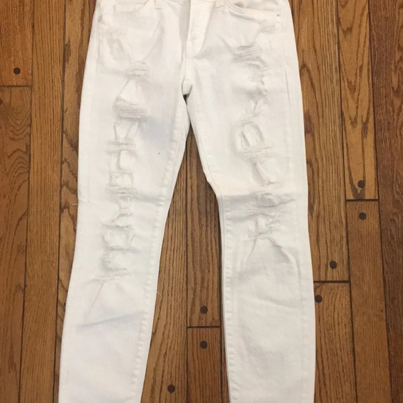 Current/Elliot white distressed skinny jeans - Picture 2 of 4